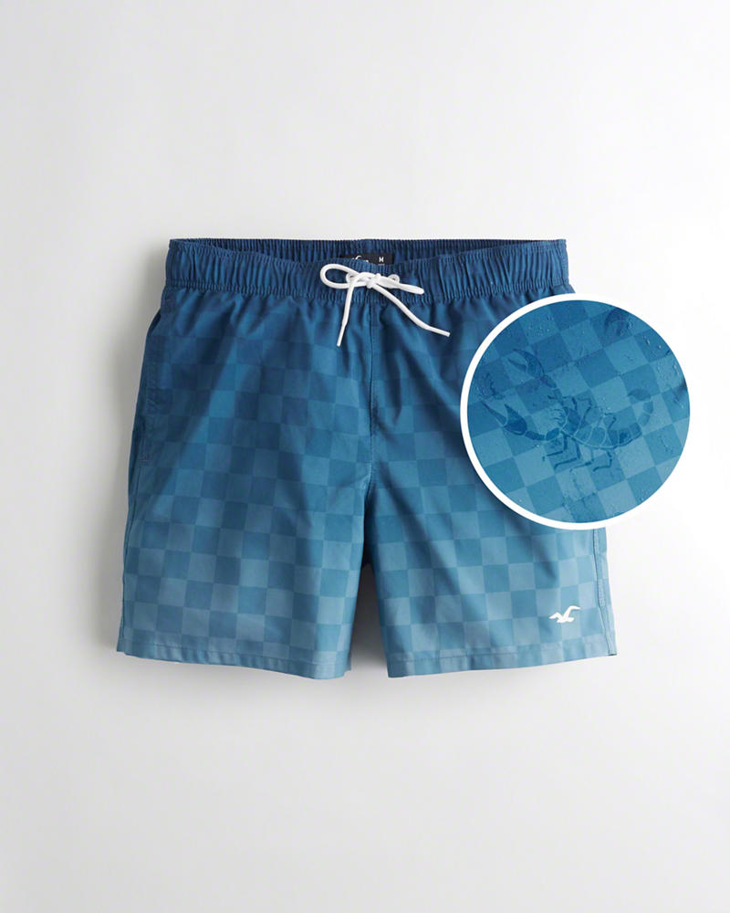 Costumi da Bagno Hollister Uomo Guard Fit Nuotare Trunks Blu Italia (267IKNGF)